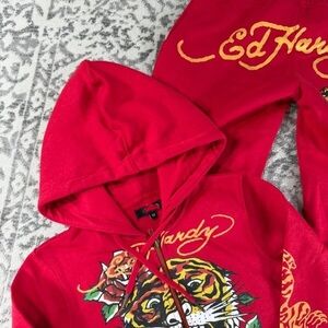 Ed Hardy Bold Red Kids Hoodie